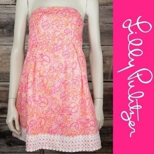 ❤️ Lilly Pulitzer vintage strapless Dress Size 6 K17